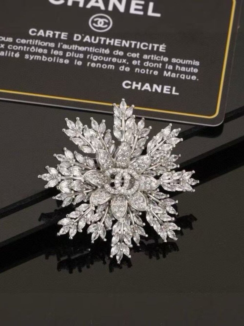 Chanel Double C Snowflake Set of Diamond Brooch